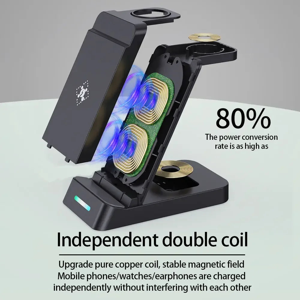 3in1 Wireless Charging Base Wireless Fast Charging Suitable For I Phone Phones Earphones And Watches