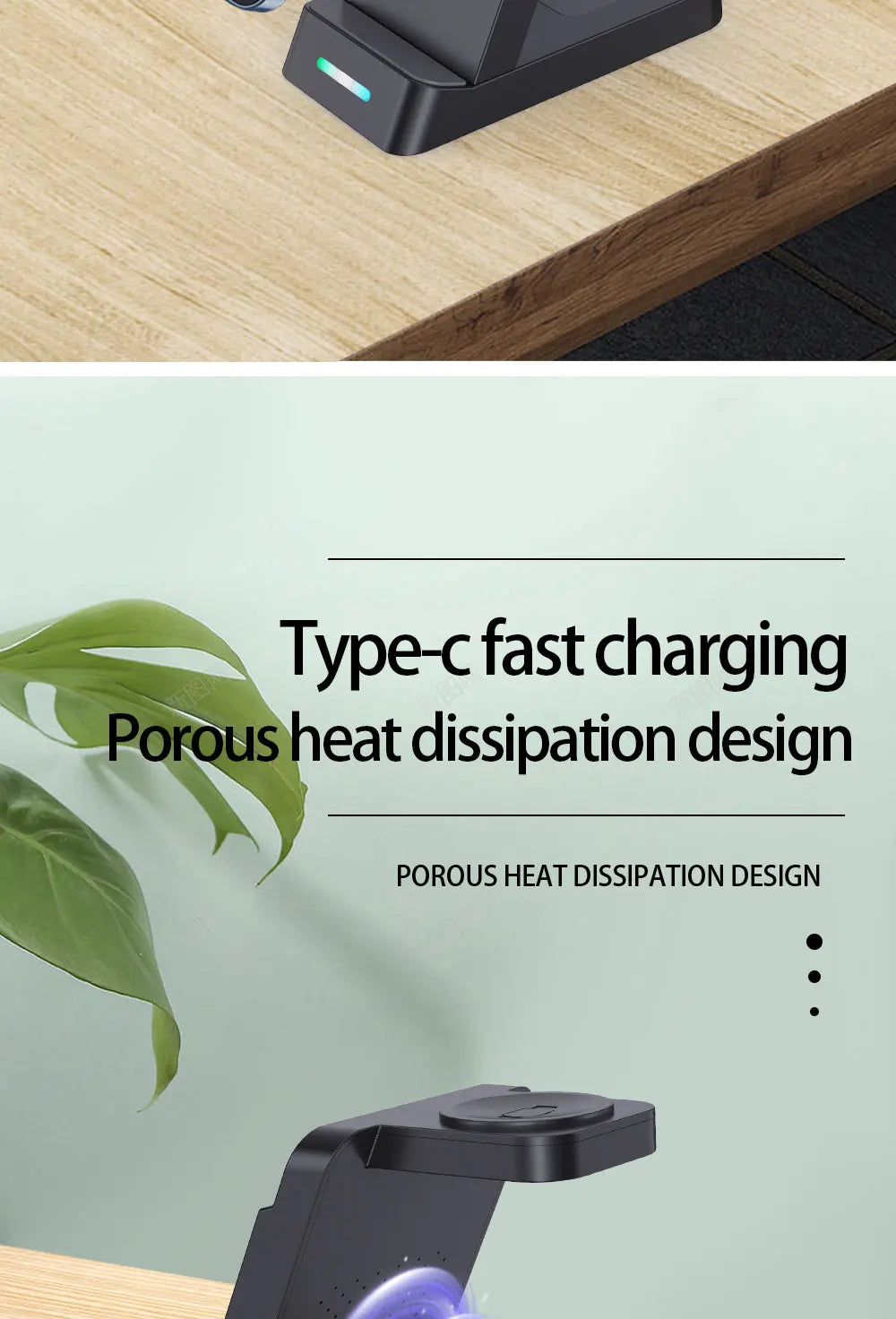 3in1 Wireless Charging Base Wireless Fast Charging Suitable For I Phone Phones Earphones And Watches