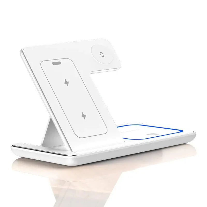 Station de charge sans fil 3 en 1 – Chargez iPhone, AirPods & Apple Watch en un seul geste ⚡