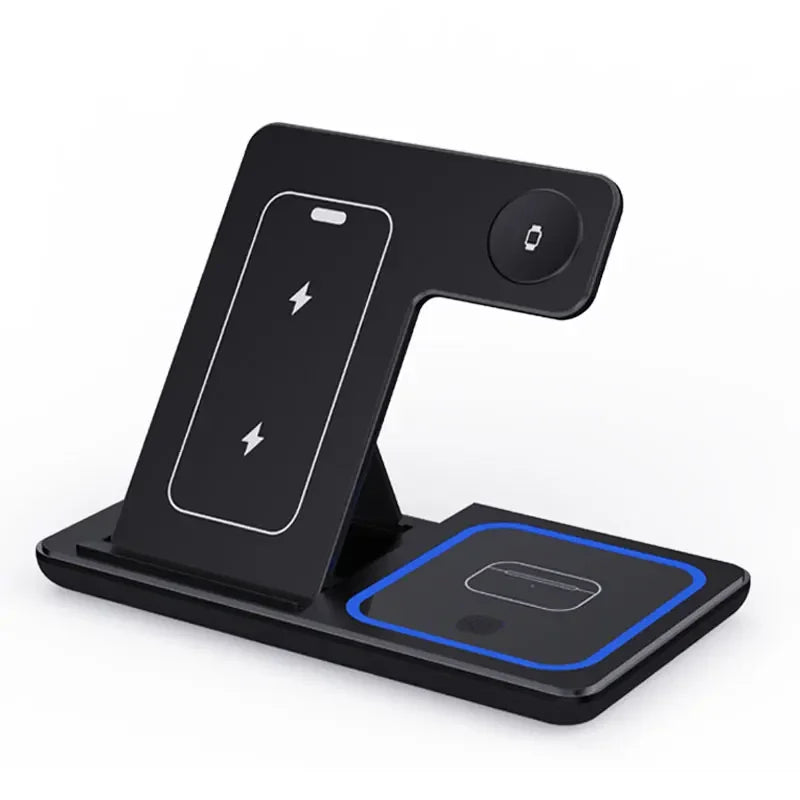 Station de charge sans fil 3 en 1 – Chargez iPhone, AirPods & Apple Watch en un seul geste ⚡