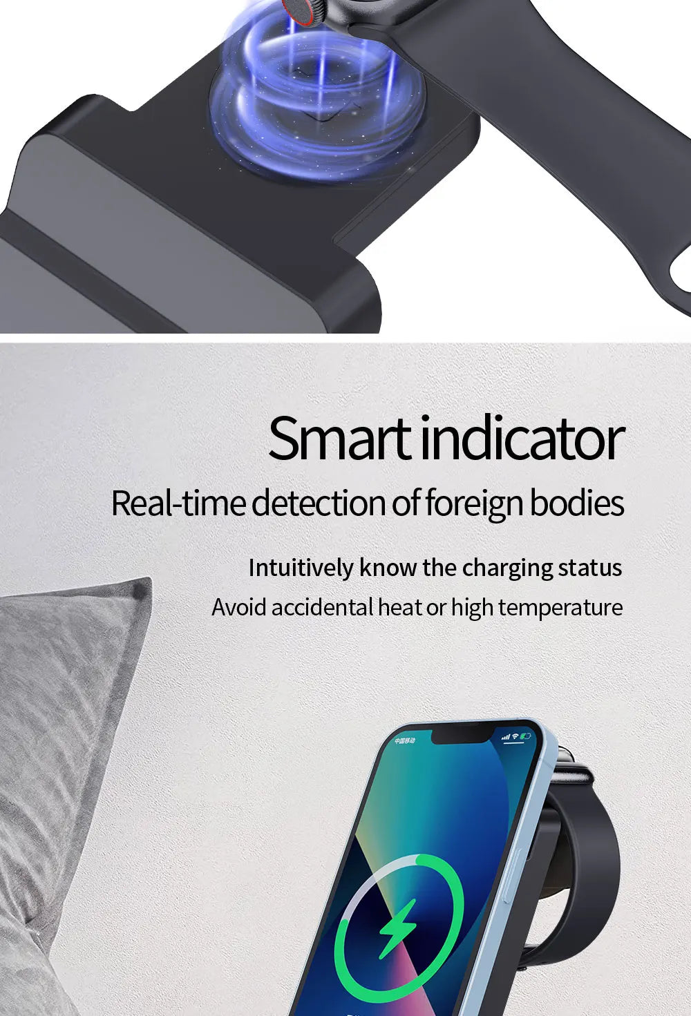 3in1 Wireless Charging Base Wireless Fast Charging Suitable For I Phone Phones Earphones And Watches