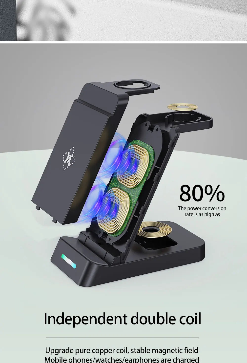 3in1 Wireless Charging Base Wireless Fast Charging Suitable For I Phone Phones Earphones And Watches